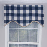 Buffalo Check Style All Season 3" Rod Pocket Valance 50" x 17" Navy by RLF Home