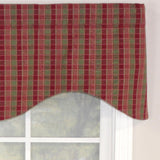 RLF Home Gabriel Check Cornice 100% Cotton with Fully Lined 3" Rod Pocket Valnance for Windows 50" x 17" Grape