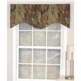 RLF Home Cloak Cornice 100% Cotton with Fully Lined 3" Rod Pocket Valnance for Windows 50" x 17" Green
