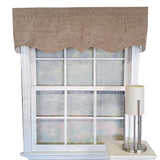 RLF HOME Ballard Chenille Fabric with Diamond Design Regal Stylish Truffle Window Valance 3" Rod Pocket 50" x 17" Truffle Light Brown