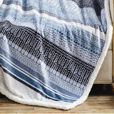 Plazatex Anissa with Sherpa Plush Decorative All Season Plum Throw Blanket 50" x 60" Blue