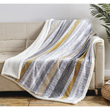 Plazatex Brea with Sherpa Plush Decorative All Season Plum Throw Blanket 50" x 60" Grey