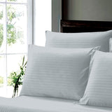 Plazatex Dobby Stripe Luxurious Ultra Soft Moisture Wicking Solid Color 6 Pieces Sheet Set Grey