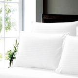 Plazatex Dobby Stripe Luxurious Ultra Soft Moisture Wicking Solid Color 6 Pieces Sheet Set White