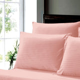 Plazatex Dobby Stripe Luxurious Ultra Soft Moisture Wicking Solid Color 6 Pieces Sheet Set Blush