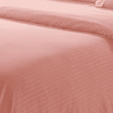 Plazatex Dobby Stripe Luxurious Ultra Soft Moisture Wicking Solid Color 6 Pieces Sheet Set Blush