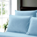Plazatex Dobby Stripe Luxurious Ultra Soft Moisture Wicking Solid Color 6 Pieces Sheet Set Blue