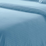 Plazatex Dobby Stripe Luxurious Ultra Soft Moisture Wicking Solid Color 6 Pieces Sheet Set Blue