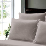Plazatex Dobby Stripe Luxurious Ultra Soft Moisture Wicking Solid Color 6 Pieces Sheet Set Charcoal