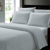 Plazatex Dobby Stripe Luxurious Ultra Soft Moisture Wicking Solid Color 6 Pieces Sheet Set Grey