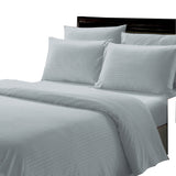 Plazatex Dobby Stripe Luxurious Ultra Soft Moisture Wicking Solid Color 6 Pieces Sheet Set Grey