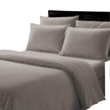 Plazatex Dobby Stripe Luxurious Ultra Soft Moisture Wicking Solid Color 6 Pieces Sheet Set Charcoal
