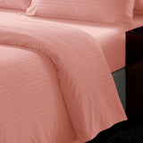 Plazatex Dobby Stripe Luxurious Ultra Soft Moisture Wicking Solid Color 6 Pieces Sheet Set Blush