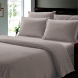Plazatex Dobby Stripe Luxurious Ultra Soft Moisture Wicking Solid Color 6 Pieces Sheet Set Charcoal