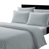 Plazatex Dobby Stripe Luxurious Ultra Soft Moisture Wicking Solid Color 6 Pieces Sheet Set Grey