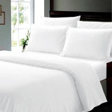 Plazatex Dobby Stripe Luxurious Ultra Soft Moisture Wicking Solid Color 6 Pieces Sheet Set White