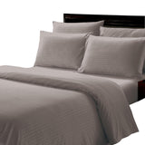 Plazatex Dobby Stripe Luxurious Ultra Soft Moisture Wicking Solid Color 6 Pieces Sheet Set Charcoal