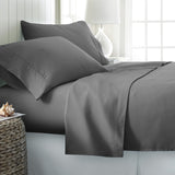 Plazatex Luxurious Ultra Soft 100% Cotton Moisture Wicking Solid Color Sheet Set Silver Gray