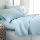 Plazatex Luxurious Ultra Soft 100% Cotton Moisture Wicking Solid Color Sheet Set Blue