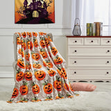 Plazatex Pumpkins All Season Plush Decorative Halloween Throw Blanket 50" x 60" Orange