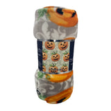 Plazatex Pumpkins All Season Plush Decorative Halloween Throw Blanket 50" x 60" Orange
