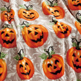 Plazatex Pumpkins All Season Plush Decorative Halloween Throw Blanket 50" x 60" Orange