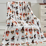 Plazatex Halloween Pals All Season Plush Decorative Halloween Throw Blanket 50" x 60" White