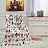 Plazatex Halloween Pals All Season Plush Decorative Halloween Throw Blanket 50" x 60" White