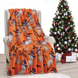 Plazatex Halloween Cats plush Decorative Halloween Machine Washable Throw 50" X 60" Orange