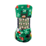 Plazatex Green Joyful Santa plush Decorative Christmas Machine Washable Throw 50" X 60" Green
