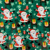 Plazatex Green Joyful Santa plush Decorative Christmas Machine Washable Throw 50" X 60" Green