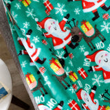 Plazatex Green Joyful Santa plush Decorative Christmas Machine Washable Throw 50" X 60" Green