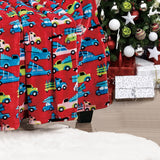 Plazatex Christmas Cars Plush All Season Decorative Throw Blanket 50" x 60" Red