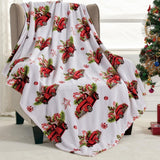Plazatex Rustic Truck plush Decorative Christmas Machine Washable Throw 50" X 60" Red