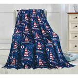 Plazatex Lighthouse plush Decorative Machine Washable Throw 50" X 60" Blue