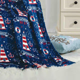 Plazatex Lighthouse plush Decorative Machine Washable Throw 50" X 60" Blue