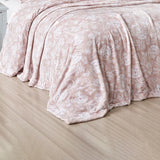 Plazatex Rozetta 3 Pcs Machine Washable Blanket Full/Queen Pink & White