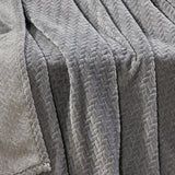 Plazatex Chevron Plush All Season Decorative Throw Blanket 50" x70" Grey