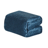 Plazatex Chevron Plush All Season Decorative Throw Blanket 50" x 70" Navy