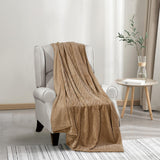 Plazatex Chevron Plush All Season Decorative Throw Blanket 50" x 70" Taupe