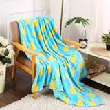 Plazatex Pineapple Plush Decorative All Season Throw Blanket 50" x 60" Blue