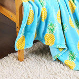 Plazatex Pineapple Plush Decorative All Season Throw Blanket 50" x 60" Blue