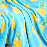 Plazatex Pineapple Plush Decorative All Season Throw Blanket 50" x 60" Blue