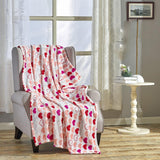Plazatex Isabella All Season Micro Plush Decorative Valentine Throw Blanket 50" X 60" Pink