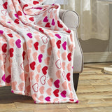 Plazatex Isabella All Season Micro Plush Decorative Valentine Throw Blanket 50" X 60" Pink