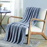 Plazatex Dama Embossed Decorative Super Soft Throw Blanket for Sleep/Decor 2 Pack 50" x 60" Grey