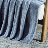 Plazatex Dama Embossed Decorative Super Soft Throw Blanket for Sleep/Decor 2 Pack 50" x 60" Grey