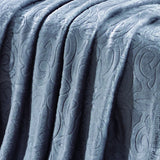 Plazatex Dama Embossed Decorative Super Soft Throw Blanket for Sleep/Decor 2 Pack 50" x 60" Grey
