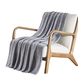 Plazatex Dama Embossed Decorative Super Soft Throw Blanket for Sleep/Decor 2 Pack 50" x 60" Grey