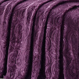 Plazatex Dama Embossed Decorative Super Soft Throw Blanket for Sleep/Decor 2 Pack 50" x 60" Plum